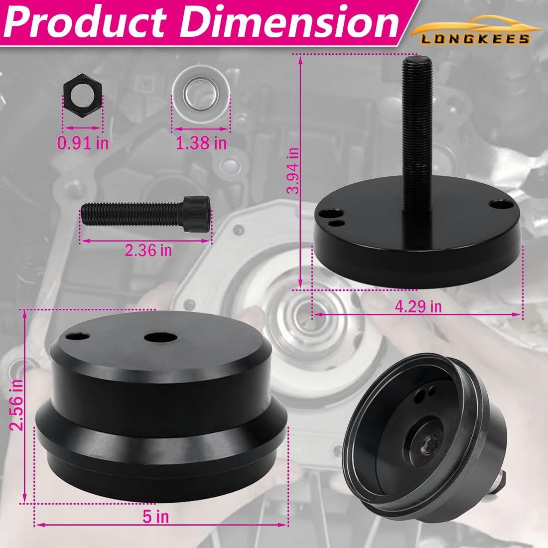 Rear Crankshaft Seal Installer Tool Fit for 2011-2021 Super Duty F250/F350/F450/F550/F650/F750 6.7L Power Stroke Diesel,303-1514,ST-138
