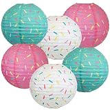 Linterna de Papel Redonda de Donut de 30cm, decoración de cumpleaños, Boda, Regalo Artesanal, lámpara Colgante Blanca, Suministros de Bolas