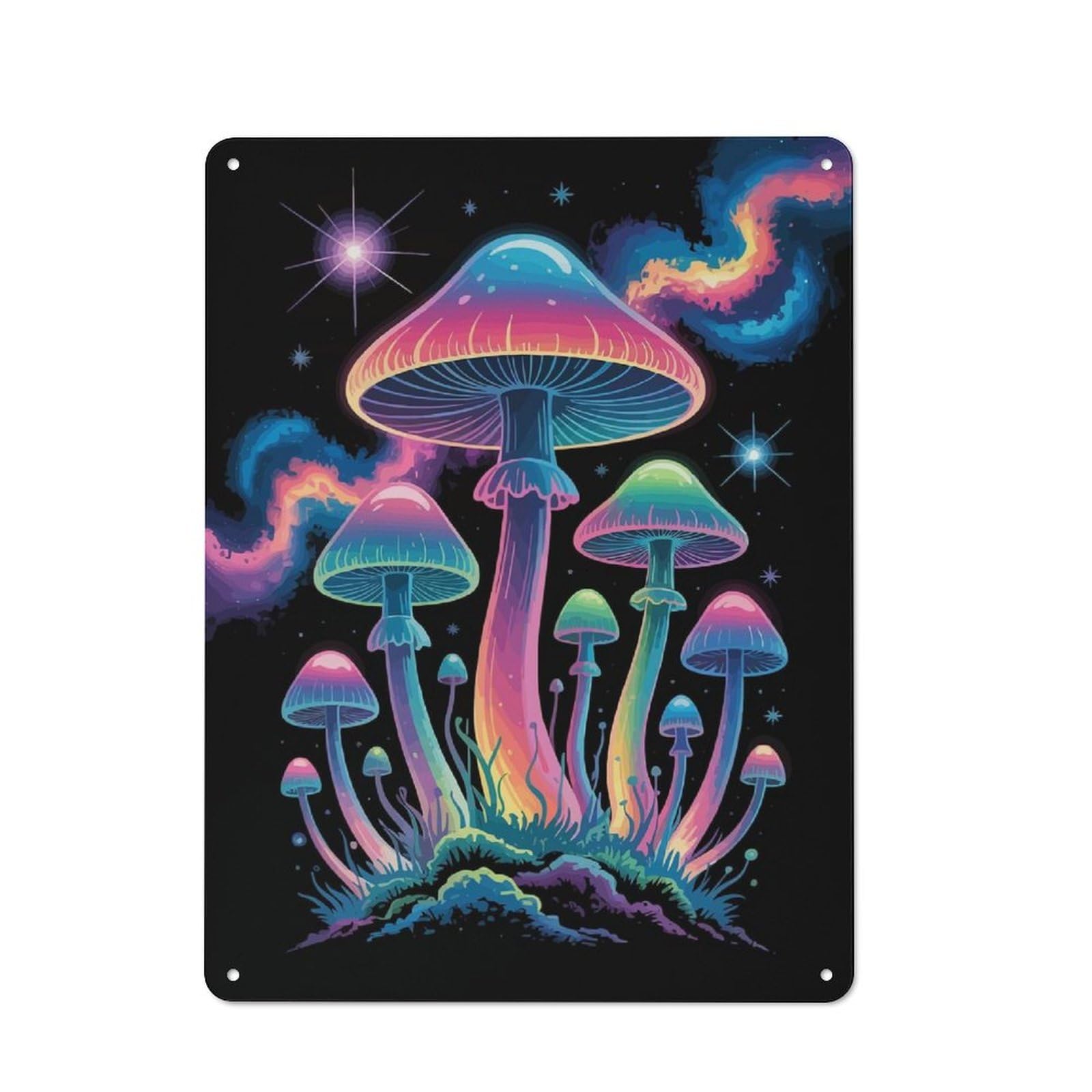 Junmoney Mushroom Garden Retro Tin Wall Plaque 40X30cm Featuring For Garage Wall, New Home Wall Decor For People Furnishing A Garage