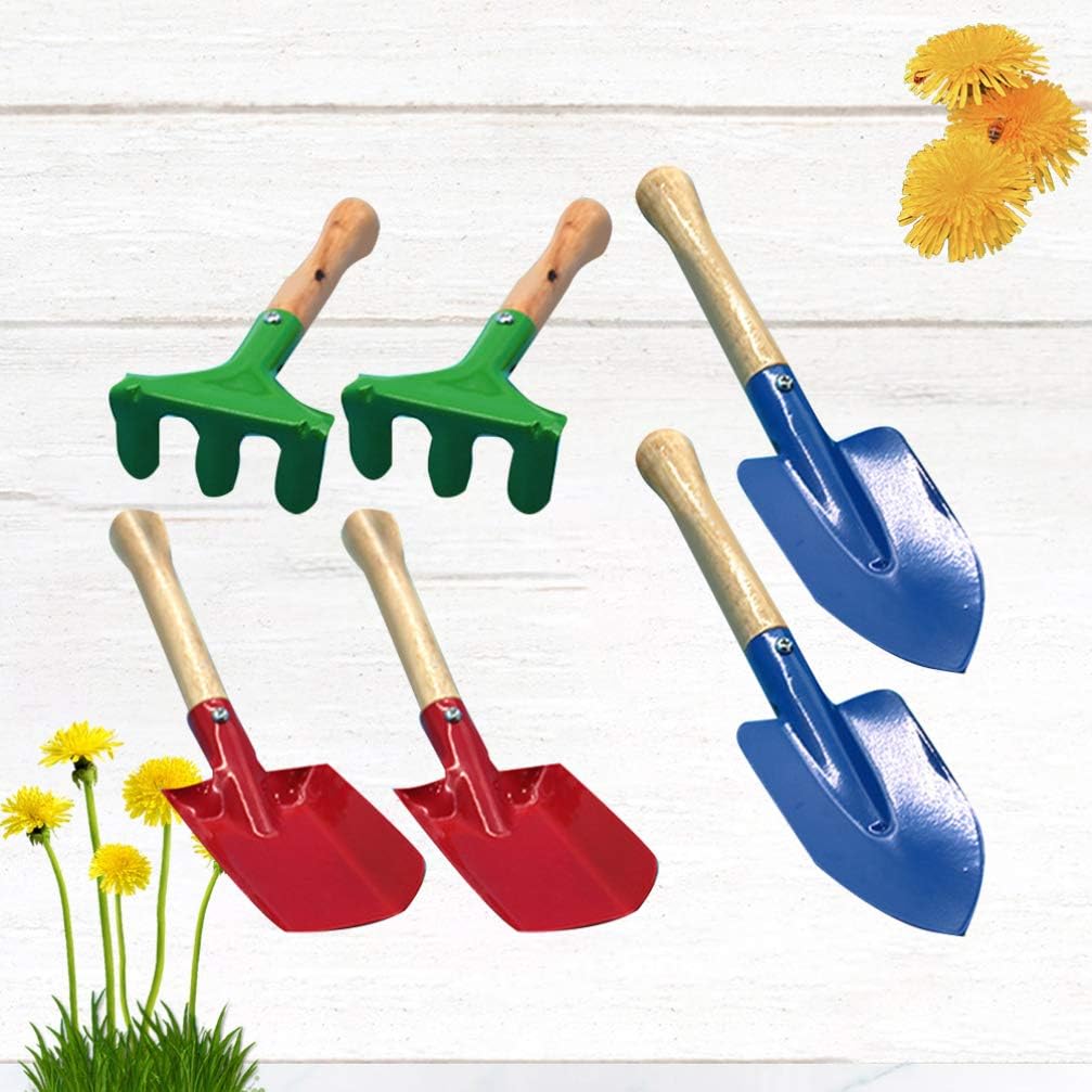 BESPORTBLE Kids Gardening Tools Garden Set with Shovel Trowel Rake Summer for Boys Girls, Set of 6