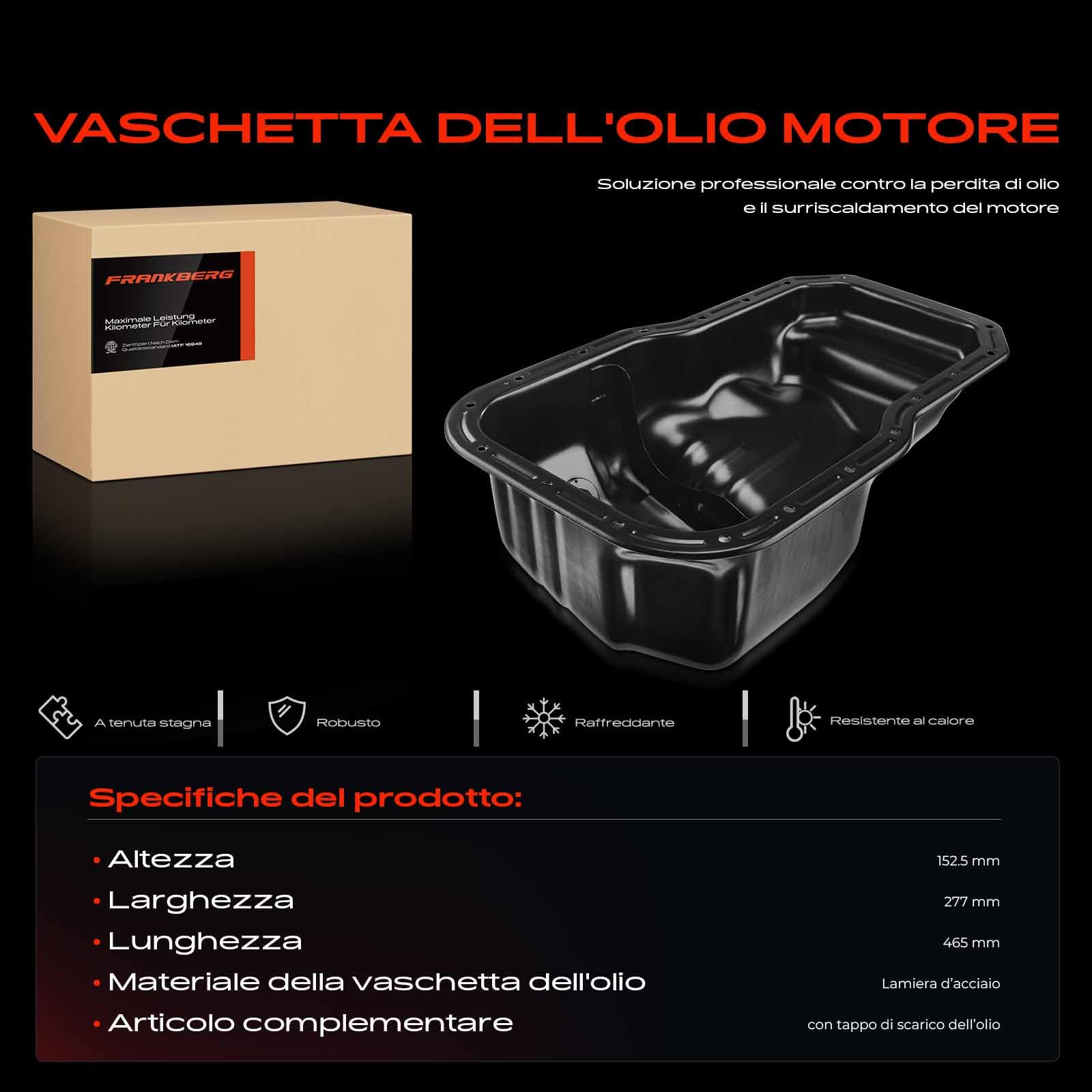 Frankberg Coppa dell'olio coppa dell'olio motore benzina 1210174111 | Compatibile con: C.a.m.r.y V1, C.a.m.r.y V2, C.a.m.r.y Station Wagon V1