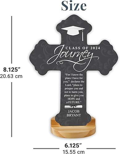 Miniatura 6 de Let's Make Memories Cruz de oración de graduación personalizada - Regalo de graduación religioso - Clase de 2024
