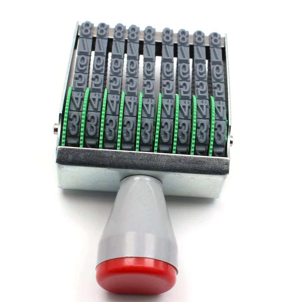 Gummi-Zahlenstempel, 9-stellig, Datumsstempel, multifunktional, kreatives Symbol, Büro, Business, Briefmarken, Rollradstempel, personalisierbar, individuelles Logo-Stempel