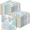 Funrous 200 Sea Guest Napkins 3 Ply Beach Dinner Napkins Sea Hand Summer Dinner Hand Napkin Beach Paper Napkin Nautical Coastal Paper Guest Towel for Bathroom Wedding 65 x 65 inCoral