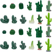 SOFPLATE 24 peças, 12 estilos, miniatura, cacto, mini resina de cacto, ornamentos de plantas suculentas artificiais fofas para jardim de fadas, terrário, paisagem, artesanato faça você mesmo, topos de