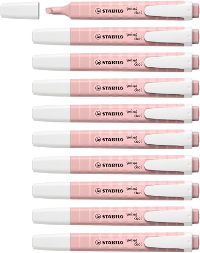 Surligneur STABILO swing cool rose pivoine, lot de 10 fournitures pour dessin et écriture