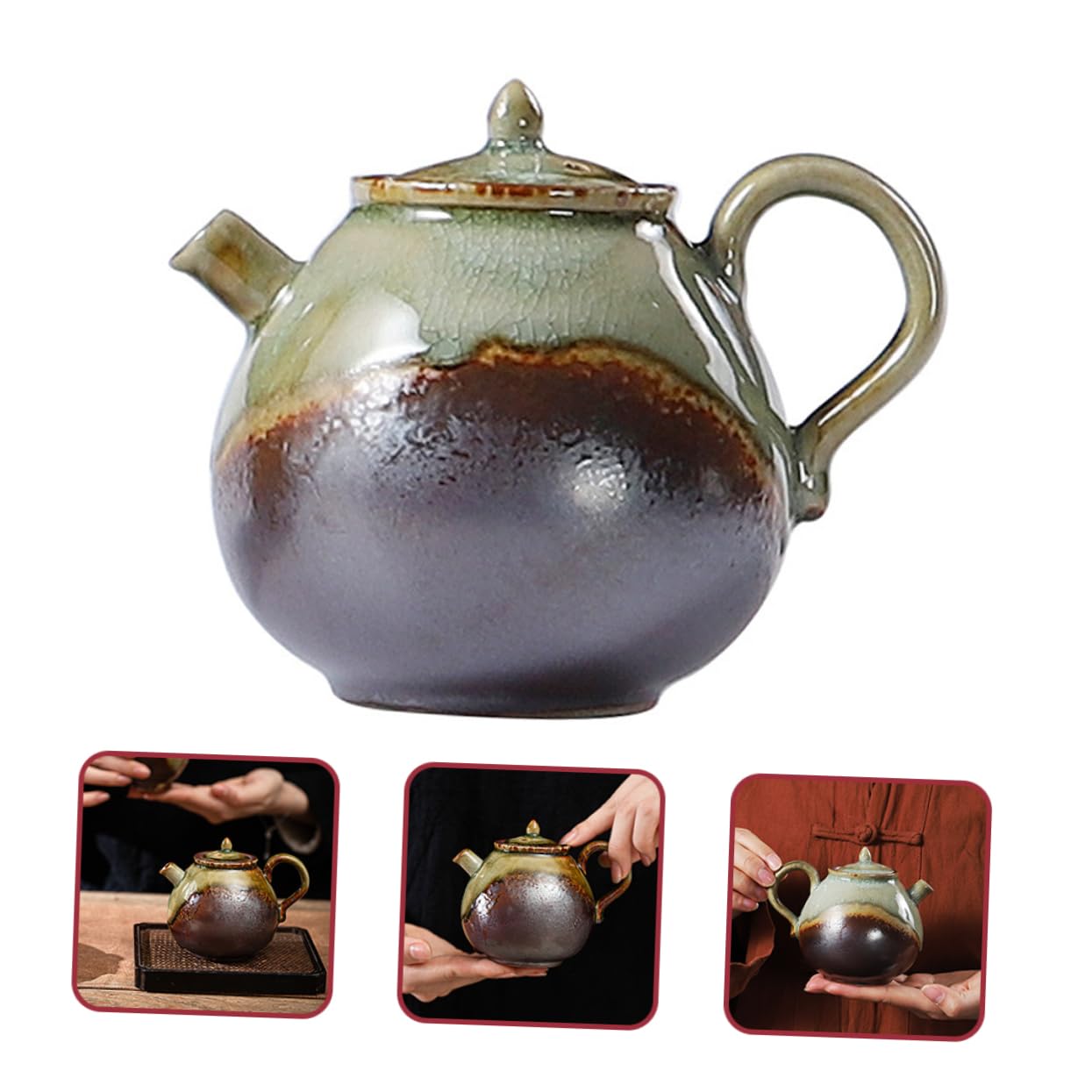 Zestaw do herbaty Kung Fu z filtrem w stylu vintage z chińskiego czajniczka. Ręcznie robiony ceramiczny zestaw do herbaty Kung Fu. Unikalny, szkliwiony design dla miłośników herbaty do użytku domowe