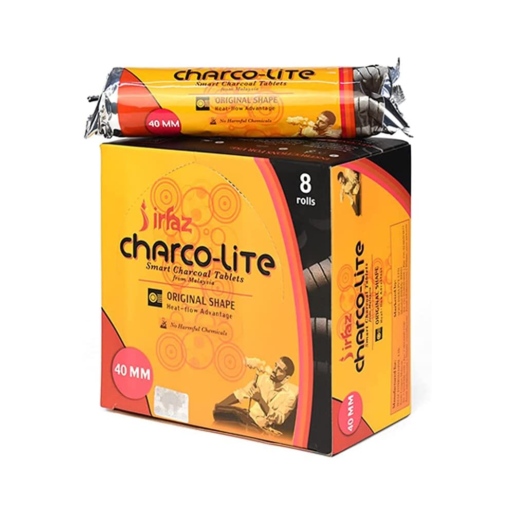 Rahla Coal- Bakhoor Charcoal - 80 Pcs | Charcol Lite and Quick Lighting and Long Lasting Incense Charcoal Tablets for Oud, Bakhoor and Incense - 30 mm and 80 Pieces