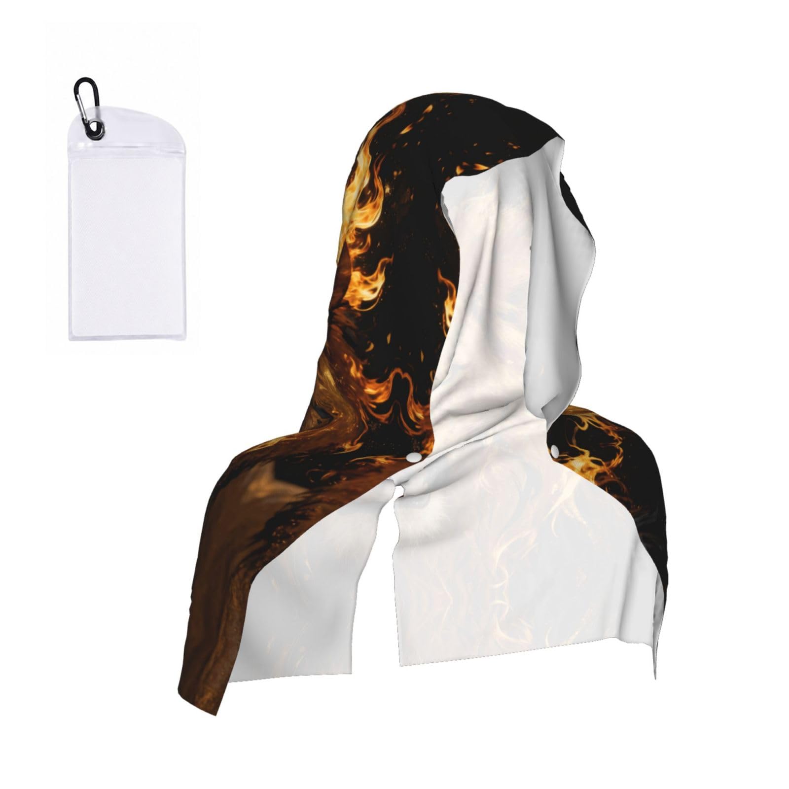 CNTDBU Golden Lion Roar Cooling Towel Hooded-Instant Chill Neck Cover for Sports, UV Cooling Rag for Running Gym
