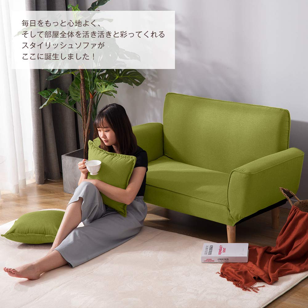 ソファ 幅106㎝ ソファ ソファ- クッション付 軽量 コンパクト 2人掛け