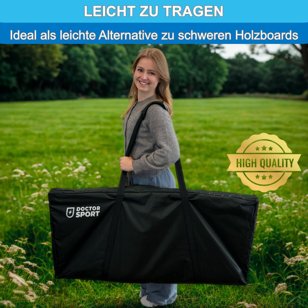 Cornhole Professional - 1x Brett - 120x60 cm – Offizielle 15x15 cm große Bean Bags – in Tragetasche – Red Zone Original - Cornhole League 1883