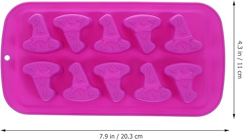 Miniatura 5 de Amosfun Moldes de caramelo de Navidad, sombrero de bruja, moldes de chocolate, molde de hielo de silicona, herramienta para hornear (color al azar)