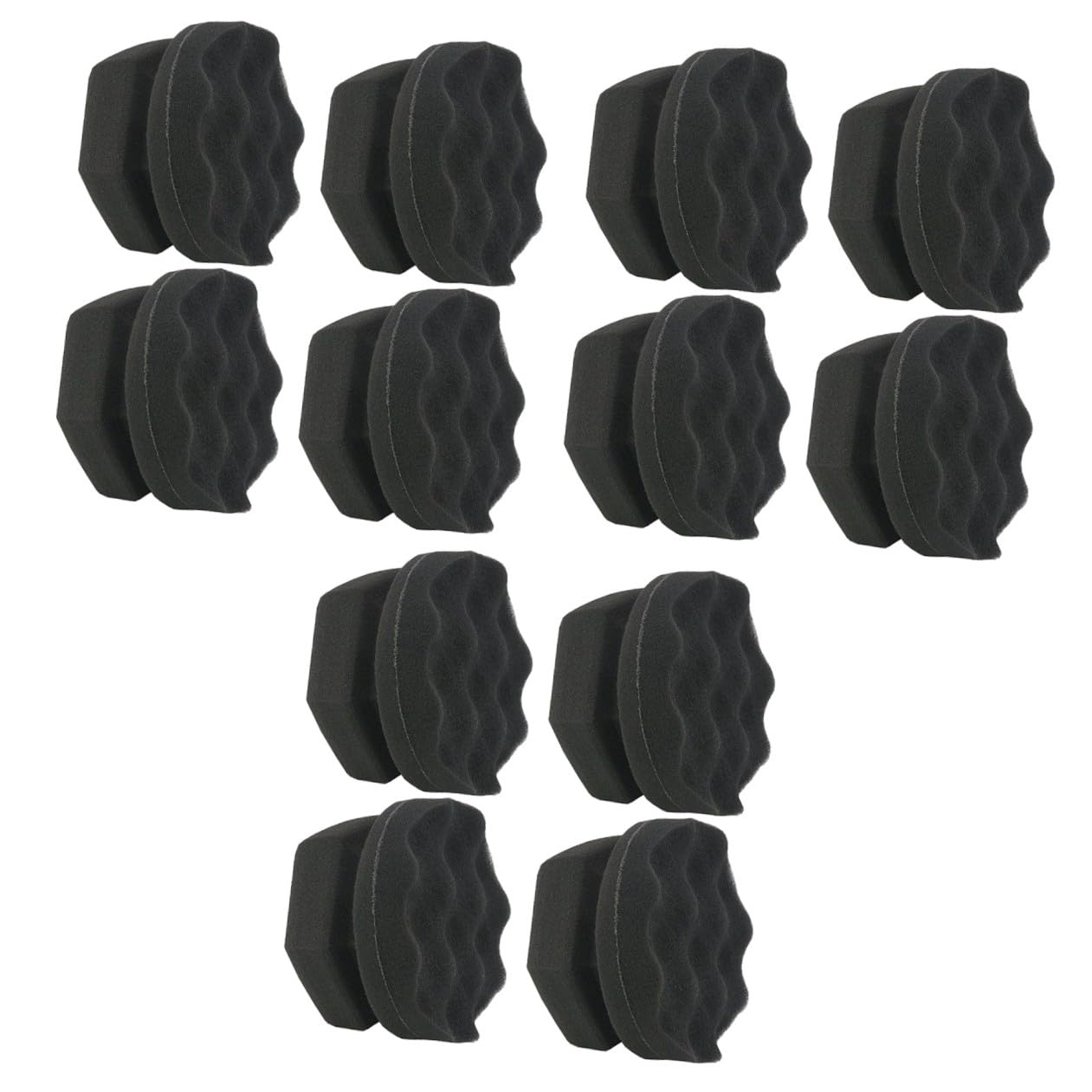 Anneome 12stücke Wellenmuster Polierschwämme Für Auto-wachsanwendung Hochdichte Langlebige Handpolierpads Für Effektive Reinigung Und Pflege Von Autoinnenräumen Und Lederoberflächen