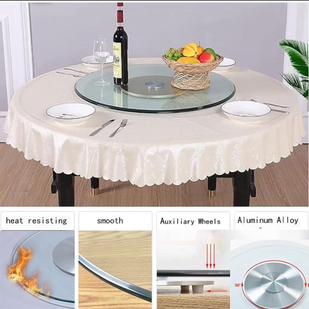 TAJMDGW Glass Lazy Susan Turntable – 24 To 40 Inch Rotating Serving Tray For Dining Table - View #7