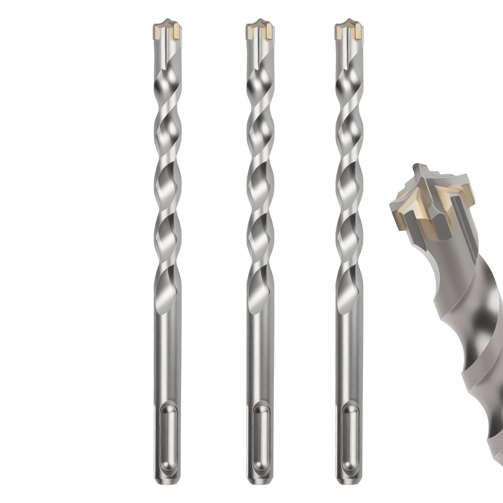 MOXPIFY 12mm Masonry Drill Bit 160mm Long, Hammer SDS Drill Bit for Reinforced Concrete, Brick Walls, SDS Plus Shank (12mm x 160mm x 3) โ image 1