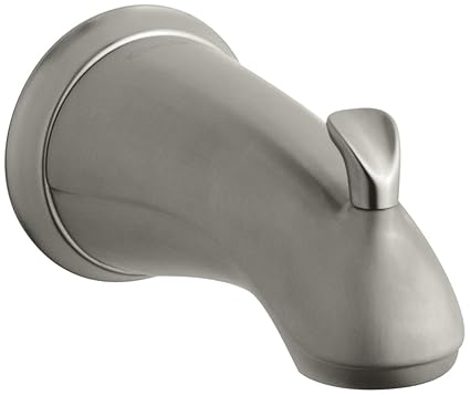 KOHLER 10281-4-BN Forte Bath Spout with Sculpted Lift Rod and Slip-Fit Connection, Model K-10281-4, Vibrant Brushed Nickel