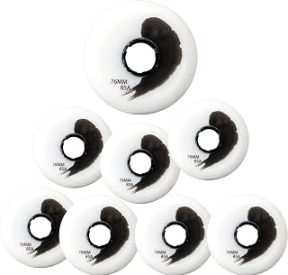 KouRY Inline Skate Wheels Replacement Wheels Roller Skating Shoes Replacement 8 Wheels 72mm/76mm/80mm 85A Roller Skate Wheels for Indoor Outdoor (Size : 80mm)