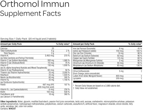 Vista 11 de Orthomol Polvo inmunológico, suplemento de apoyo inmunológico, suministro de 30 días, vitaminas A, B, C, D, E, zinc, yodo Polvo 30d