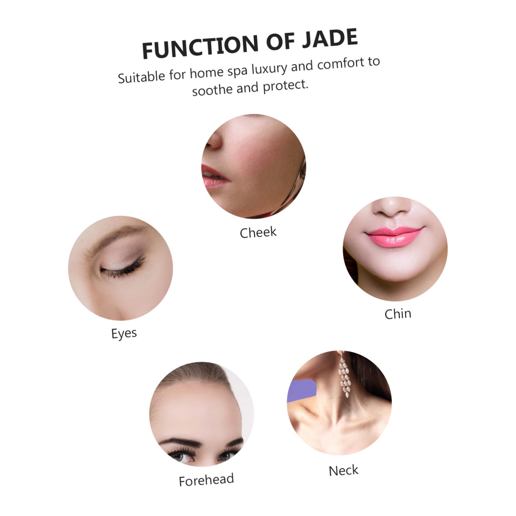WOONEKY Natürliche Jade Maske für Gesicht mit Muskel Schwellungslinderung und Schmerzlinderung aus Grünem Jadestein für Zuhause und Büro zur Hautpflege