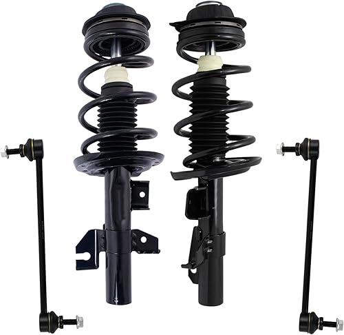 Miniatura 636 de TRQ Kit de suspensión delantera, conjunto de amortiguadores y resortes, barra estabilizadora, enlace estabilizador compatible con Chevrolet