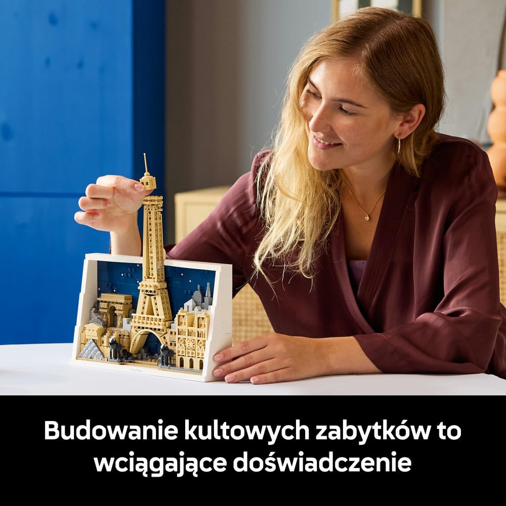LEGO Architecture Paryż — miasto miłości 21064 | Model architektoniczny, dekoracja do domu, prezent dla podróżnika, upominek dla miłośnika Francji, 958 elementów