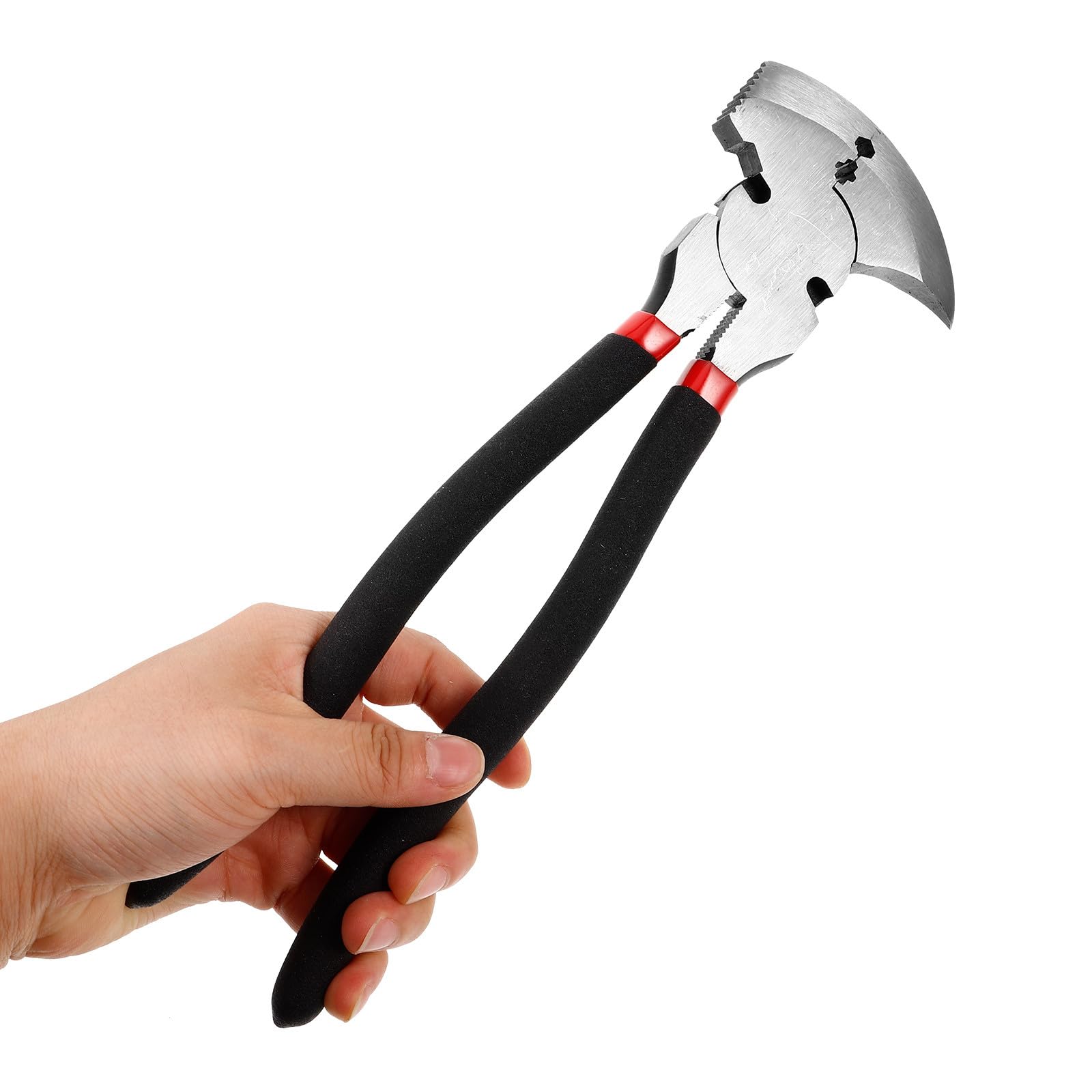 SOIMISS Alicates de Metal para Corte de Alambre y Extracción de Uñas, Herramienta Multiusos Negra para Construcción y Reparación de Cercas, Diseño Compacto y Resistente