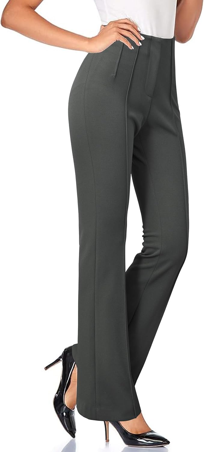 Arach&Cloz Women's Stretch Wrinkle-Free Lightweight Bootcut Work Pants 2025