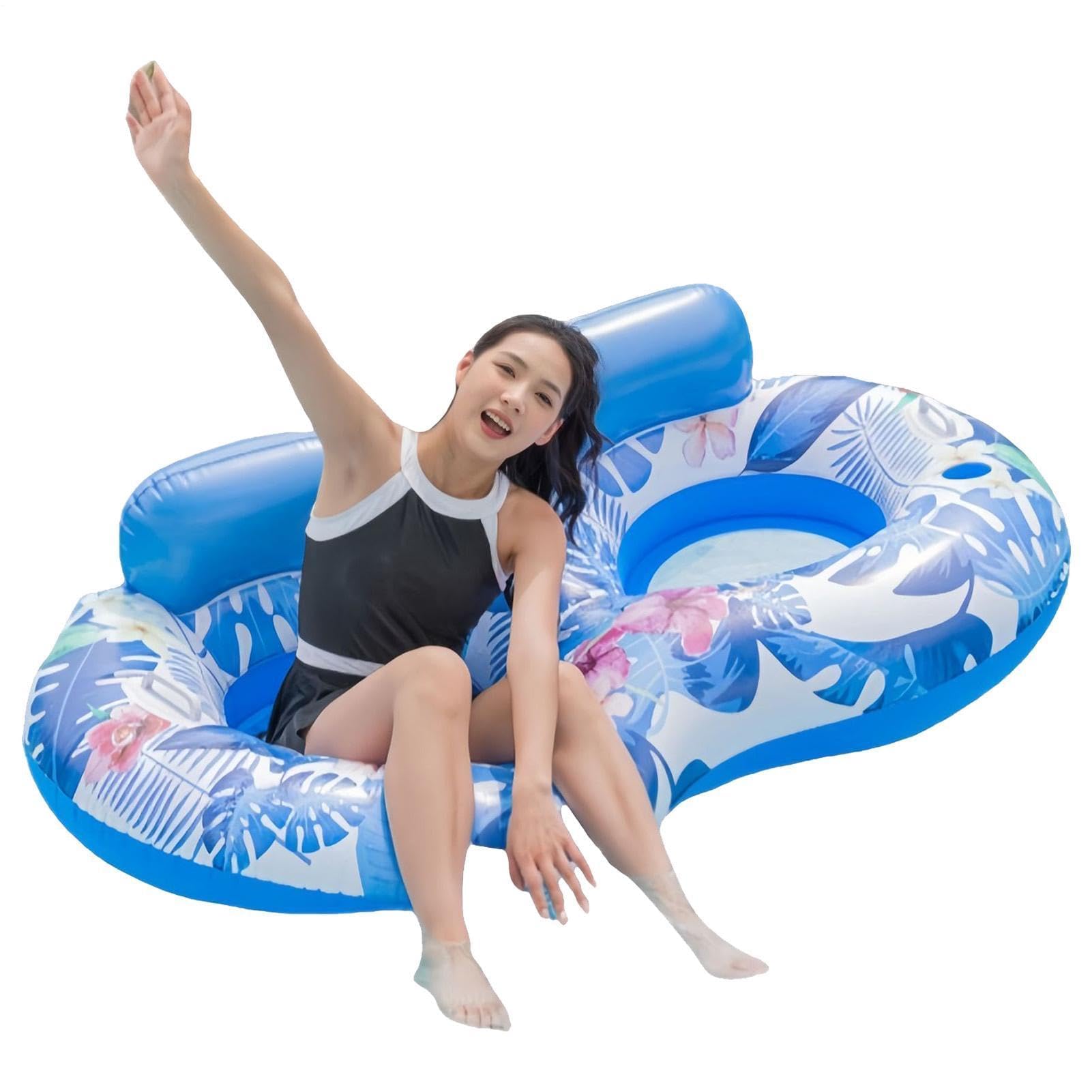 Generico Materassino Gonfiabile Galleggiante in PVC, Amaca Galleggiante per Piscina, Mare e Lago. (Two People)