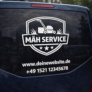 Werbeaufkleber mit Firmenlogo personalisiert – einfarbiger Vinyl Fensteraufkleber konturgeschnitten – für Laden, Empfang, Werkstatt & Auto – wasserfest