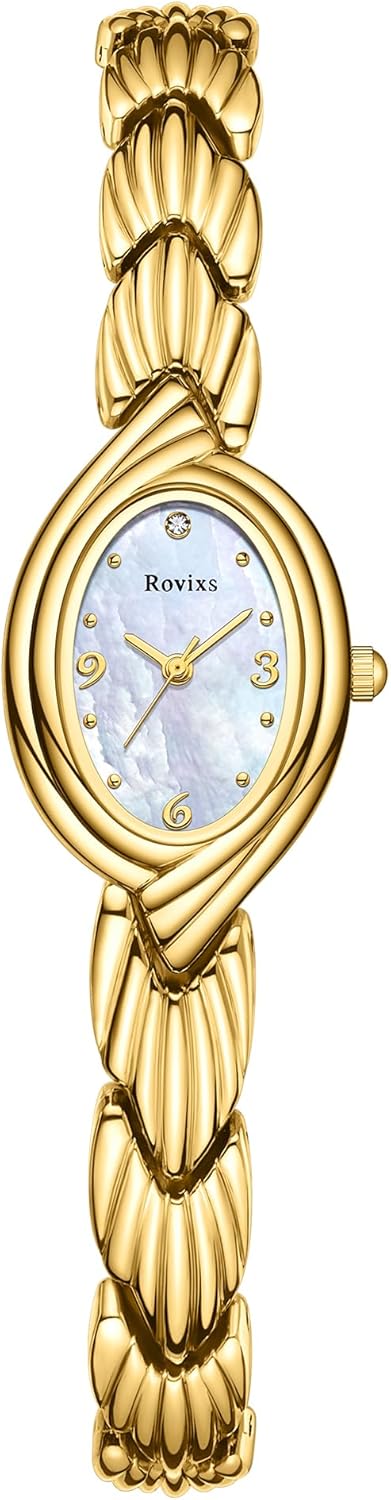 Small Elegant Womens Quartz Watch, Japanese Movement, Classic Vintage Ladies Dress Watch, Water Resistant, Adjustable Bracelet with Tool