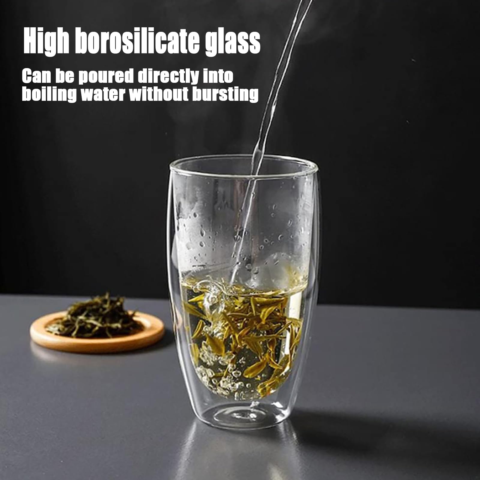 4 Bicchieri In Vetro Borosilicato A Doppia Parete 450 Ml – Effetto Fluttuante Per Latte Macchiato, Cappuccino, Tè, Termici E Antigraffio, Lavabili In Lavastoviglie, Regalo Per La Casa