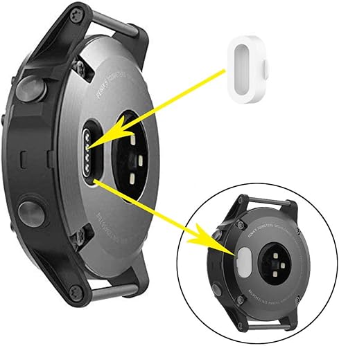 Miniatura 5 de Cargador para Garmin Vivoactive 6 5 4 4S 3, cable de carga de repuesto más un puerto de carga de silicona blanca enchufe antipolvo para Garmin