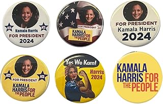 Kamala Harris for President Set of 6 Campaign Buttons (HARRIS-801)