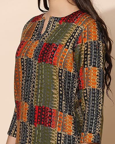 Image of TOPLOT Co-ord Set for Women Printed Straight Cotton Kurta with Pant