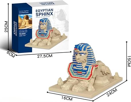 JUCYJULY Sphinx Model Building Block Kit - MOC 2732 Pieces - Egyptian Monument Architecture Construction - for Adults & Teens (8+) - Collectible Display Piece