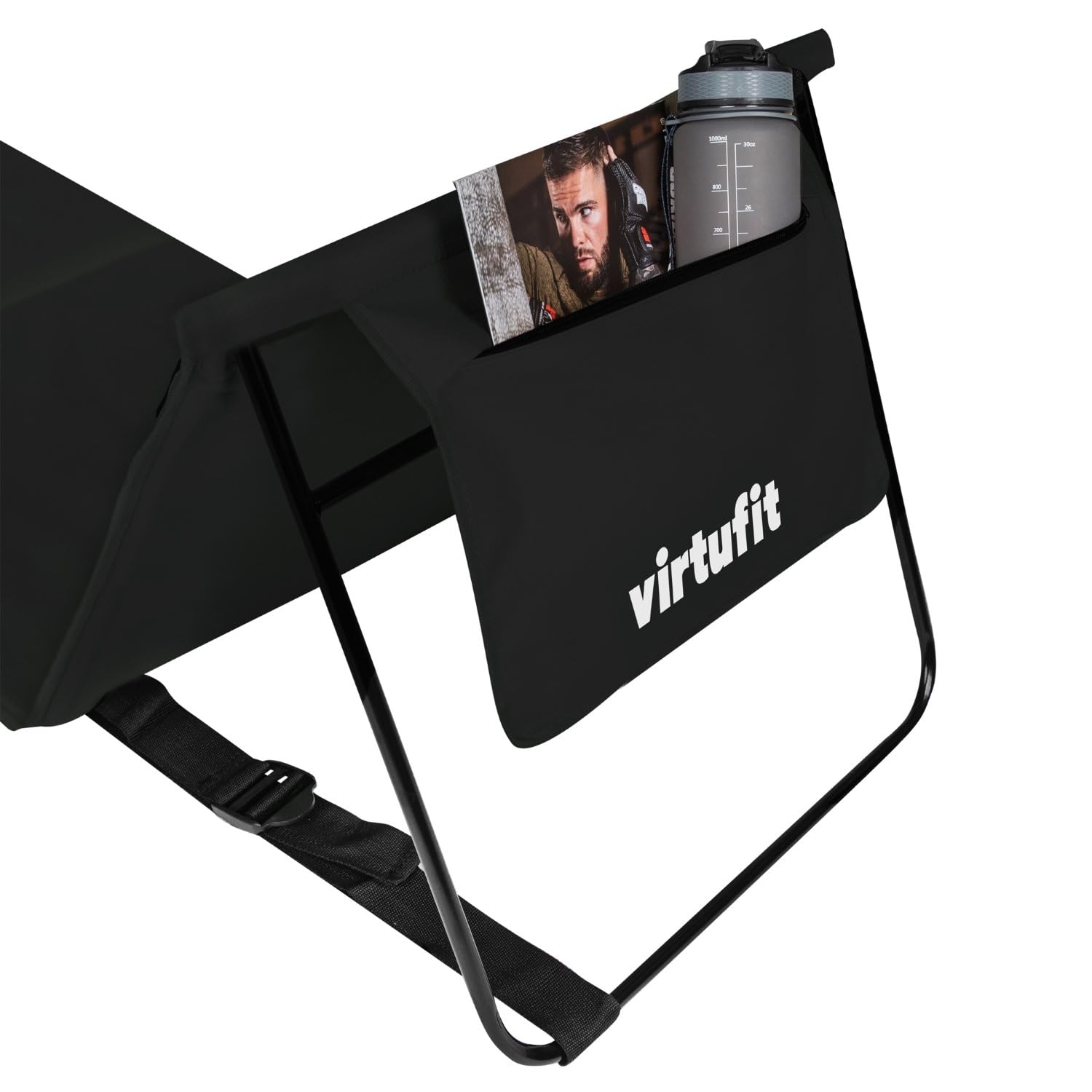 VirtuFit Strandmatte – Faltbare Strandliege mit Rückenlehne und Tragegriff – Komfortable Matte für Strand, Camping, Park und Urlaub