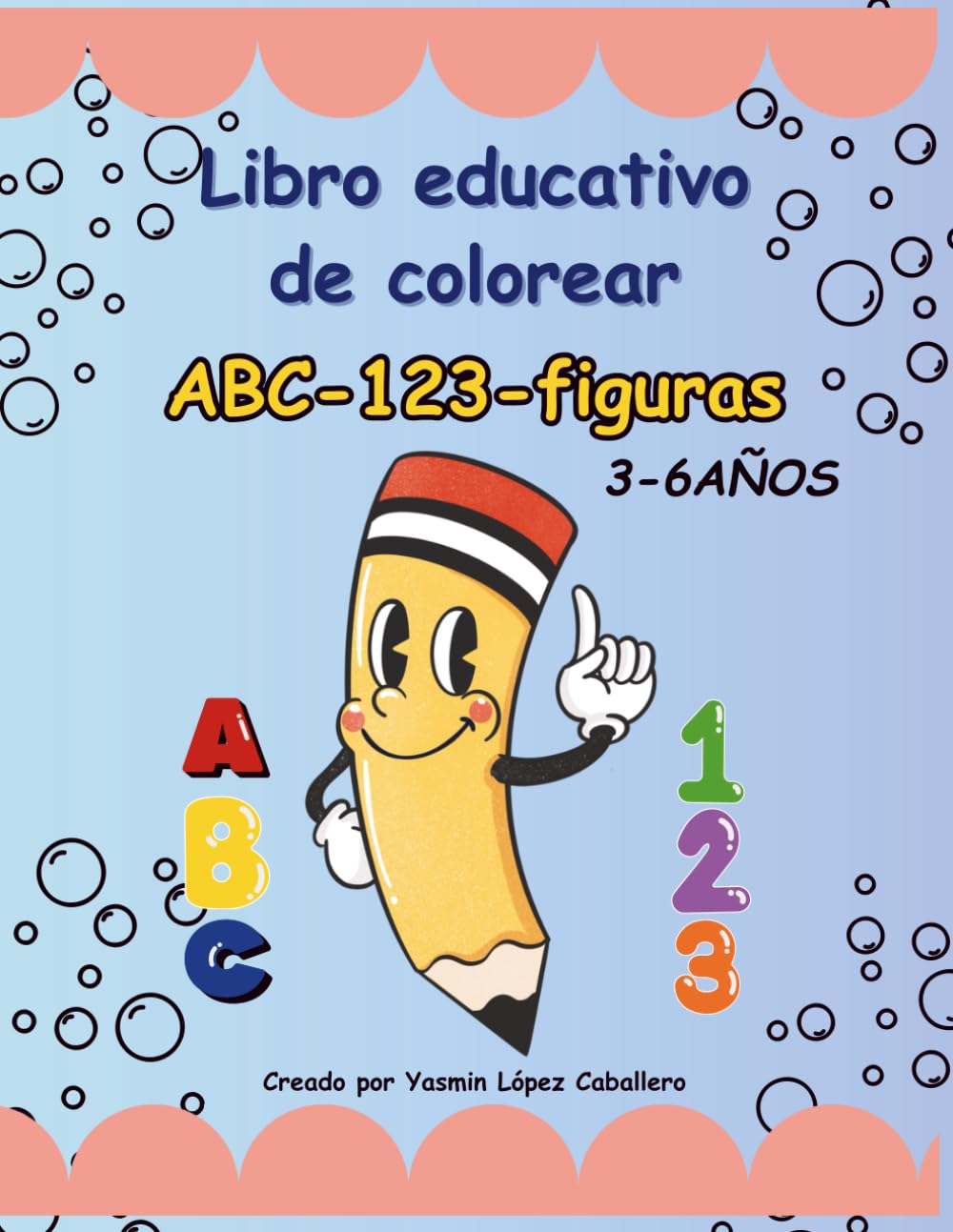 libro educativo de colorear ABC-123-Figuras: Aprende letras números y formas coloreando