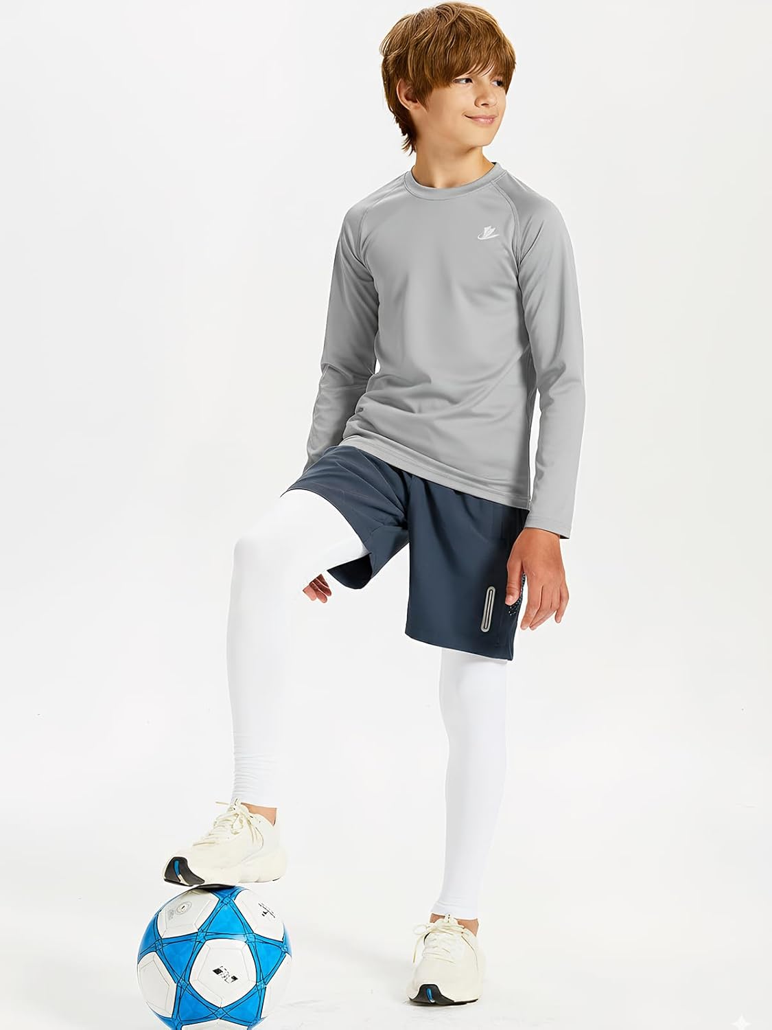 DEVOROPA Youth Boys Compression Thermal Shirt Long Sleeve Kids Fleece Baselayer Soccer Baseball Undershirt Slim/Regular/Husky - Image 4