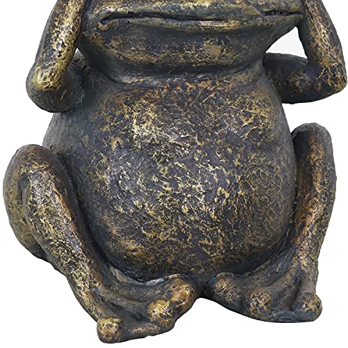 Sunnydaze 3 Wise Frogs 10-Inch Polystone Garden Statue Set - Hear No Evil, See No Evil, Speak No Evil #TOP6