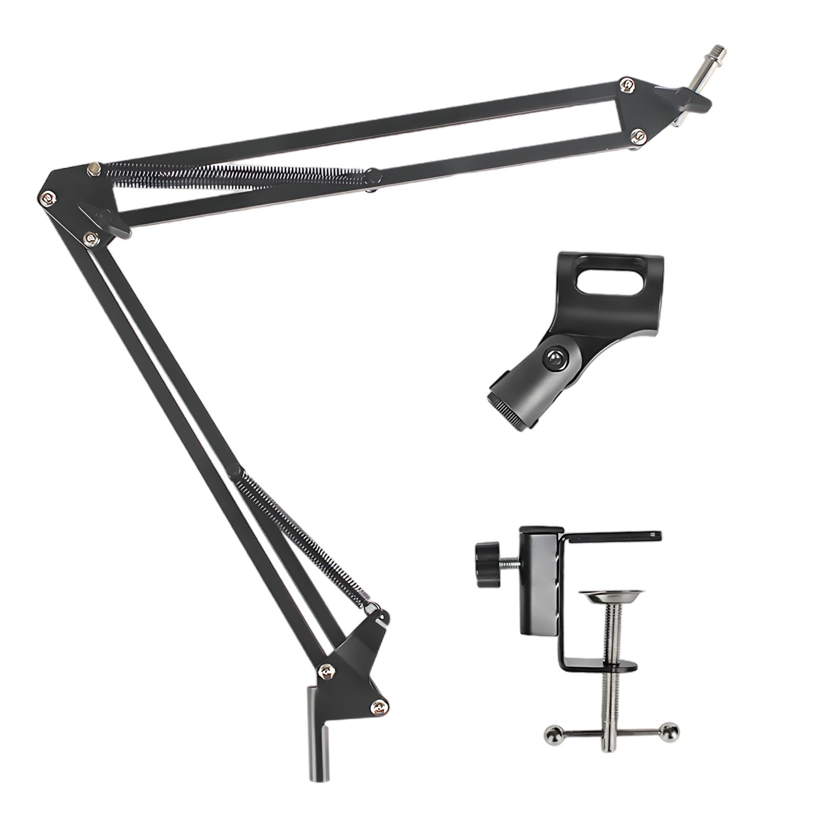 Mikrofon-Galgenarmständer NB-35 mit Mikrofonclip, Metallfederarm, 360° drehbar und verstellbar, klappbarer Podcast-Ständer für Aufnahme, Rundfunk und Live-Streaming, trägt bis 1 kg