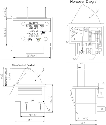 Miniatura 2 de Heyiarbeit Interruptor de luz de puerta de refrigerador, interruptor de repuesto universal NC 2.5A 250V5.0A 125V para la mayoría de refrigeradores,