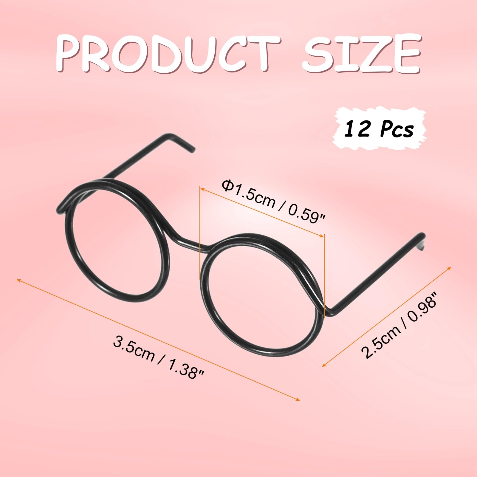 PATIKIL 1.38" Mini Doll Eyeglasses - Image 2