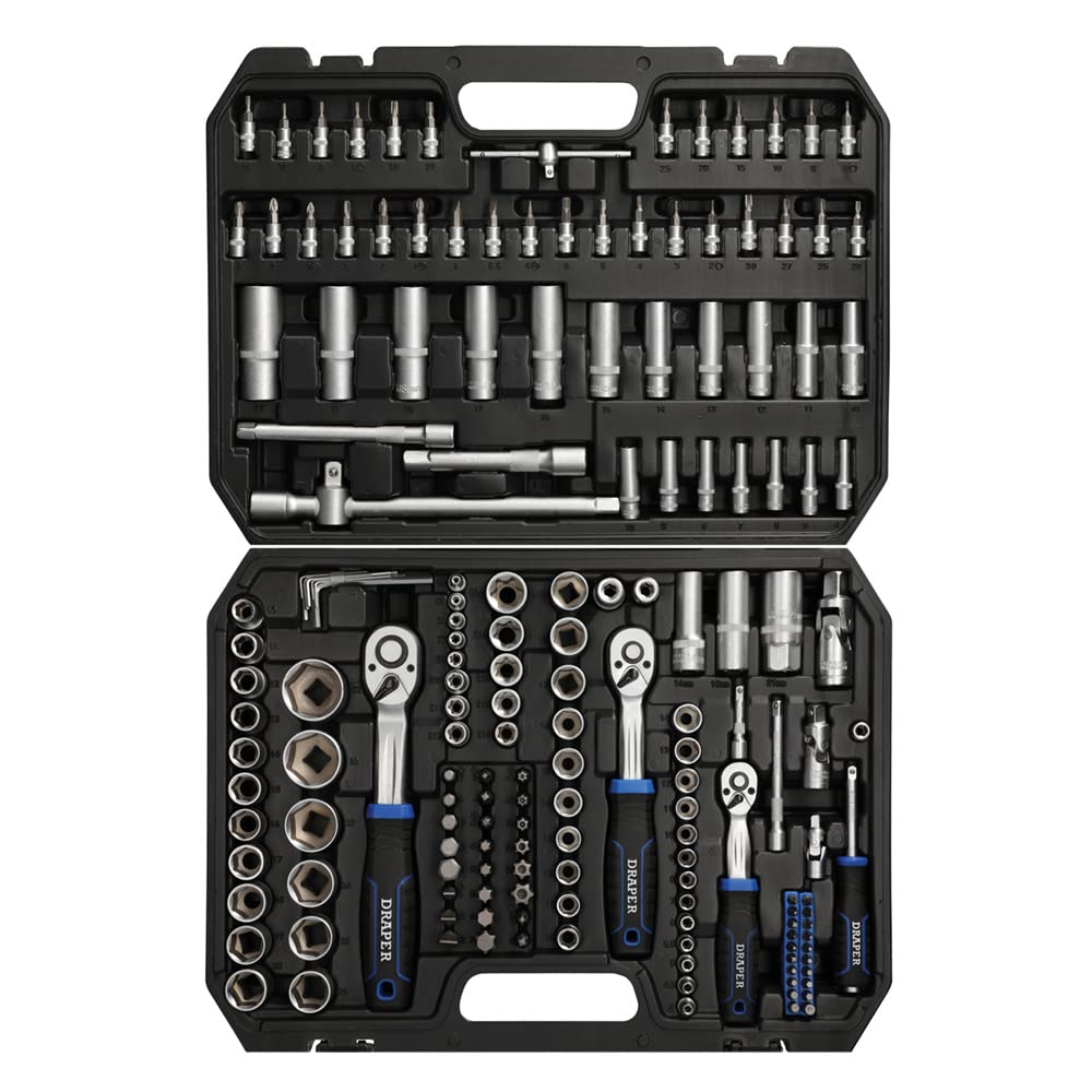 Draper 30751 Metrischer Steckschlüssel-Satz – 23-teilig, 1/2 Zoll Antrieb, Hi-Torq Für Anspruchsvolle Arbeiten