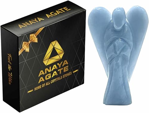 Miniatura 6 de Angel Statue  2" Beautiful Gemstone Guardian Angel  Natural Angelite Crystal Angel  Hand-Carved Angel Charms for Protection, Love, Peace, and