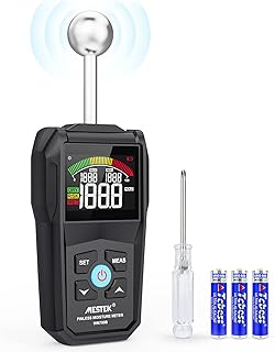 MESTEK Pinless Wood Moisture Meters for Non-Destructive Moisture Detector in Drywall, Wood, and Masonry, Backlit LCD Display and Alarm Moisture Reader Tester,Detects up to 20-40mm Below Surface