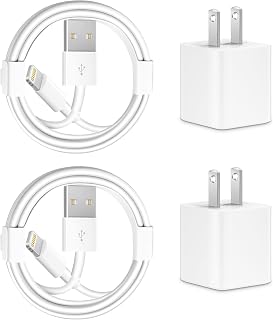 [MFi Certified] iPhone Charger,2Pack 6FT USB to Lightning Cable Apple Charging Cord USB Wall Chargers Block Power Adapter for iPhone 13/12/11/X/8 Plus/XR/XS Max/SE/iPad