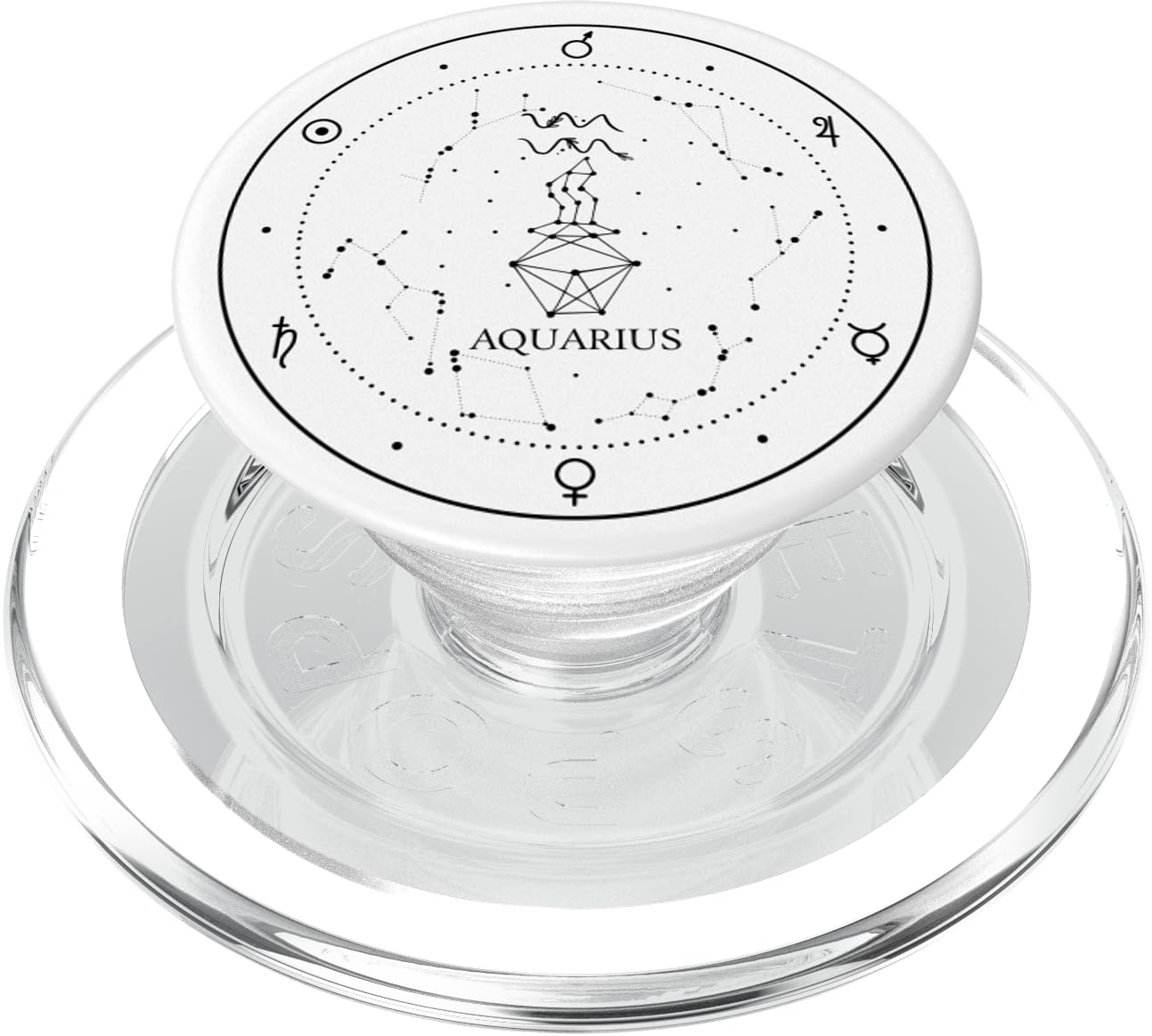 Celestial Aquarius Zodiac Sign Astrology PopSockets PopGrip for MagSafe