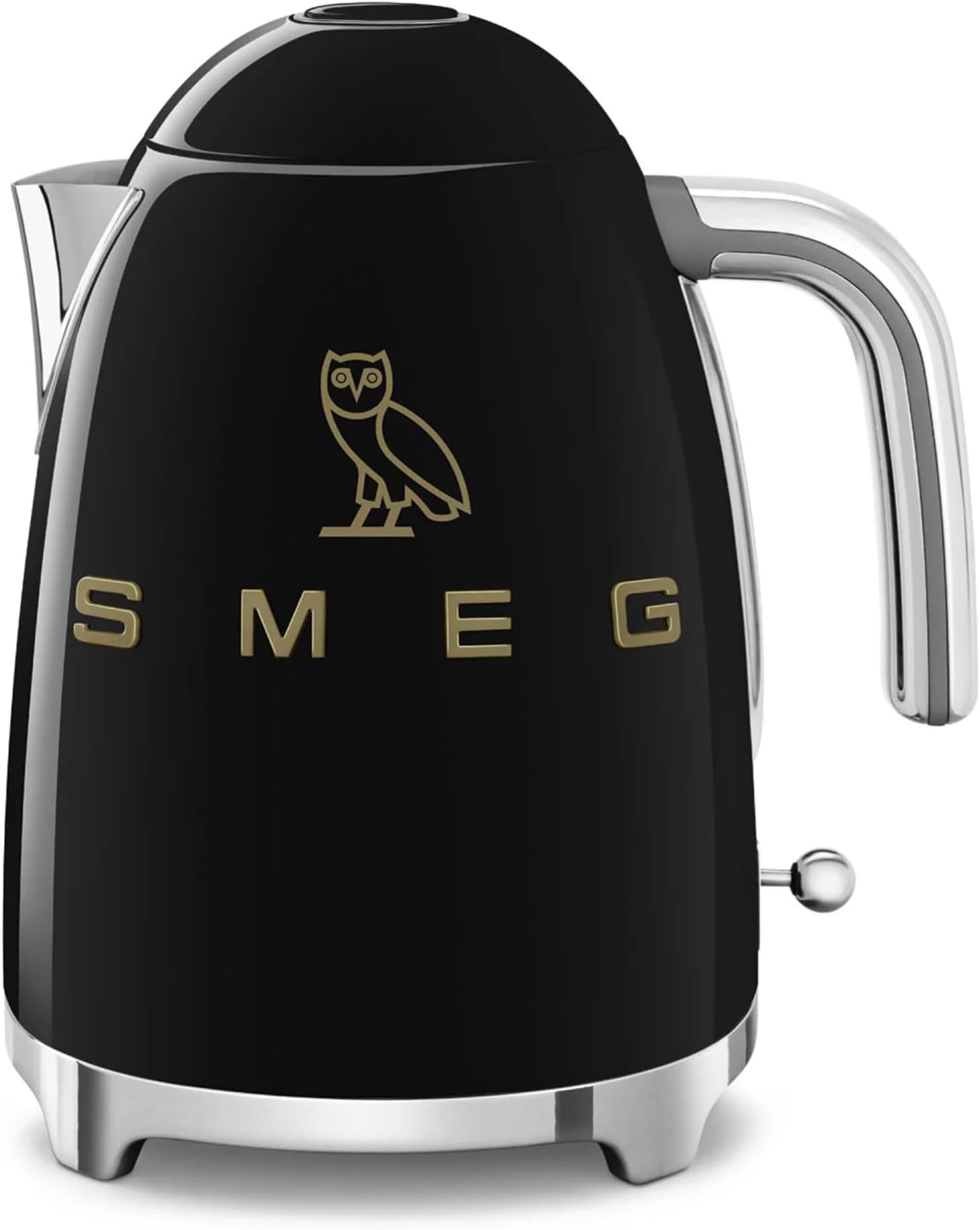 x OVO 1.7L Electric Kettle, OVO Collection SMEG Kettle, 50's Retro Style 7-Cup Electric Tea Kettle (Black)