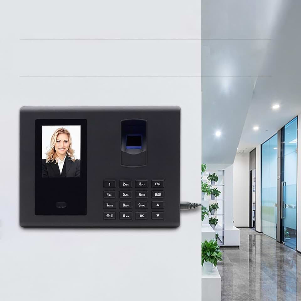 Relógio de Ponto, Máquina de Presença com Face, Cartão e Impressão Digital para Funcionários de Pequenas Empresas, Máquina de Entrada e Saída de Funcionários, Relógio de Ponto de Presença