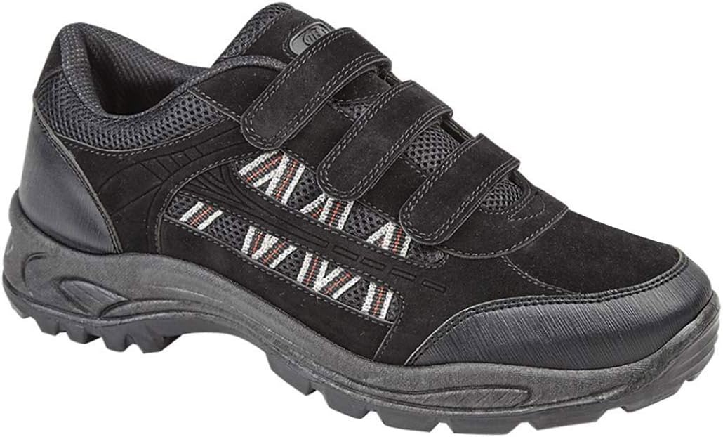Dek Mens Ascend Triple Touch Fastening Trek Hiking Trail Shoes (11 US) (Black)